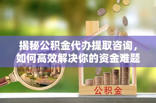 昌都揭秘公积金代办提取咨询，如何高效解决你的资金难题